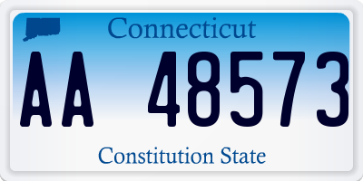 CT license plate AA48573