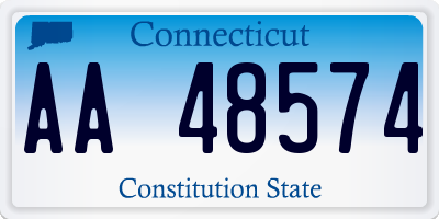 CT license plate AA48574