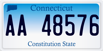 CT license plate AA48576