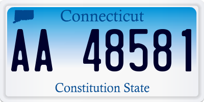 CT license plate AA48581