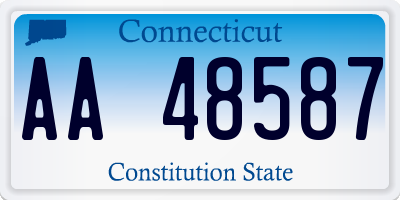CT license plate AA48587