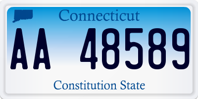 CT license plate AA48589