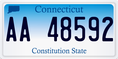 CT license plate AA48592