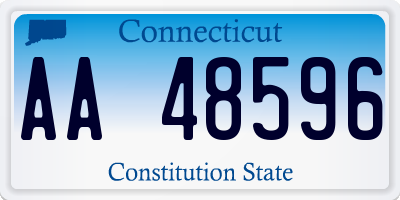 CT license plate AA48596