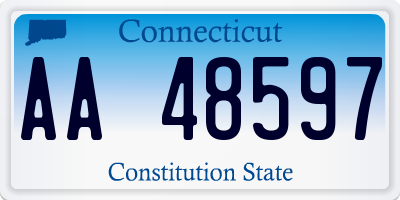 CT license plate AA48597