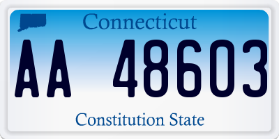 CT license plate AA48603