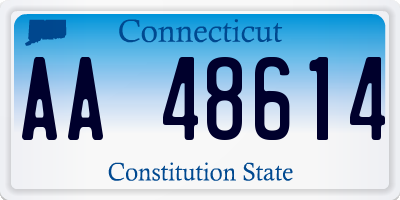 CT license plate AA48614