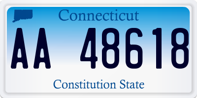 CT license plate AA48618