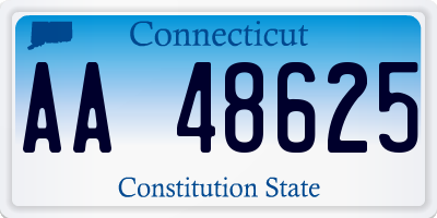 CT license plate AA48625