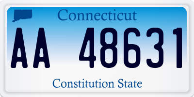 CT license plate AA48631