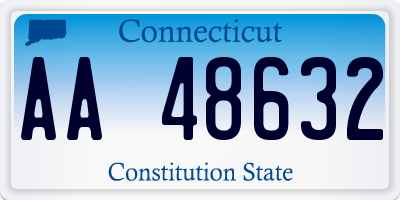 CT license plate AA48632