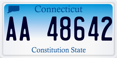 CT license plate AA48642