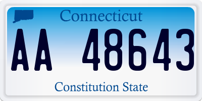 CT license plate AA48643