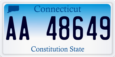 CT license plate AA48649