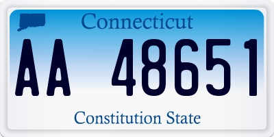 CT license plate AA48651