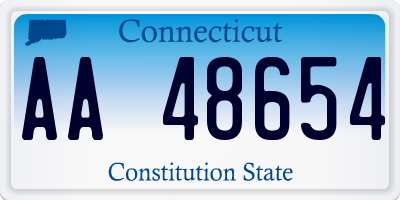 CT license plate AA48654