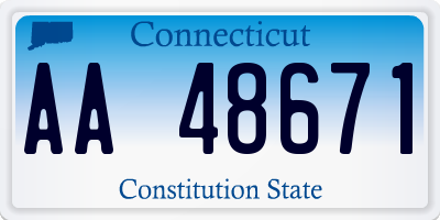 CT license plate AA48671