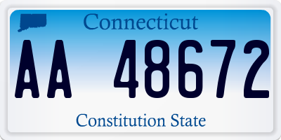 CT license plate AA48672