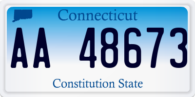 CT license plate AA48673