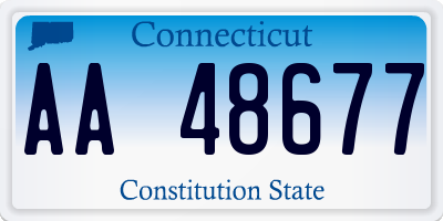 CT license plate AA48677