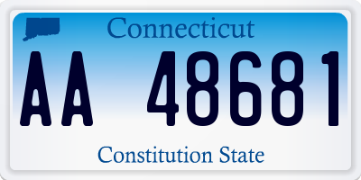 CT license plate AA48681