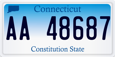 CT license plate AA48687