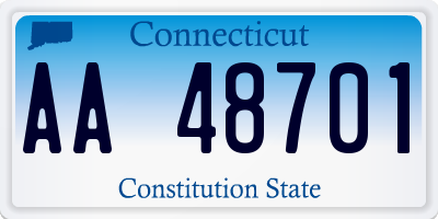 CT license plate AA48701