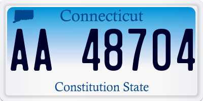 CT license plate AA48704