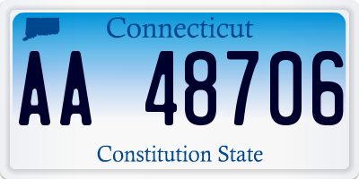 CT license plate AA48706