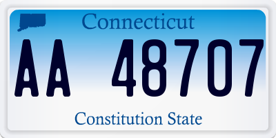 CT license plate AA48707