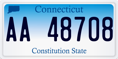 CT license plate AA48708