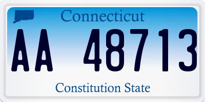 CT license plate AA48713