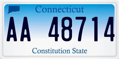 CT license plate AA48714
