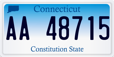 CT license plate AA48715