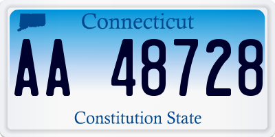 CT license plate AA48728