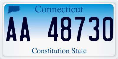 CT license plate AA48730