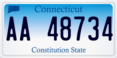 CT license plate AA48734
