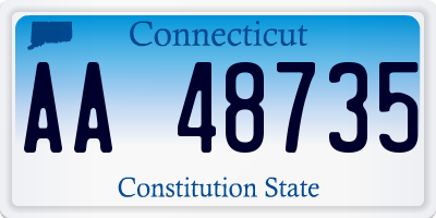 CT license plate AA48735