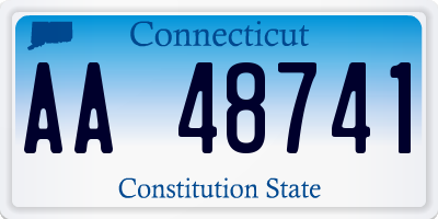 CT license plate AA48741