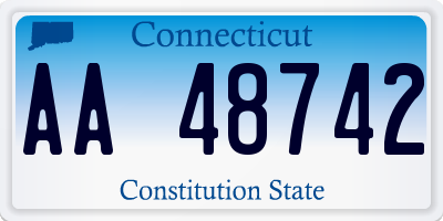 CT license plate AA48742