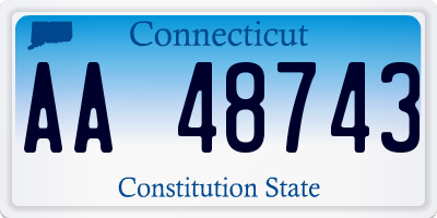 CT license plate AA48743