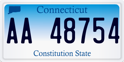 CT license plate AA48754
