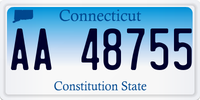 CT license plate AA48755