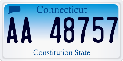 CT license plate AA48757