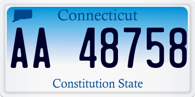 CT license plate AA48758
