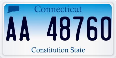 CT license plate AA48760