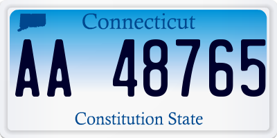 CT license plate AA48765