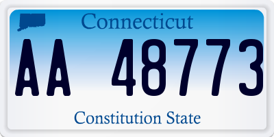 CT license plate AA48773