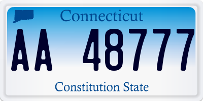 CT license plate AA48777