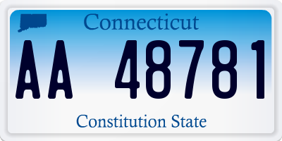 CT license plate AA48781